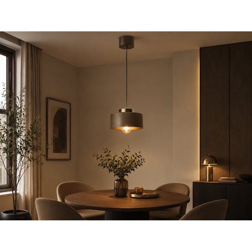 Hanglamp aan kabel IGNIA 1xE27/60W/230V bruin/goud