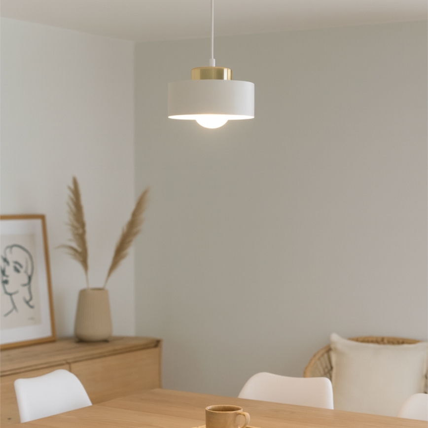 Hanglamp aan kabel IGNIA 1xE27/60W/230V wit/goud