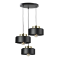 Hanglamp aan kabel IGNIA 3xE27/60W/230V zwart/goud