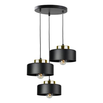 Hanglamp aan kabel IGNIA 3xE27/60W/230V zwart