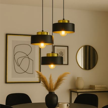 Hanglamp aan kabel IGNIA 3xE27/60W/230V zwart