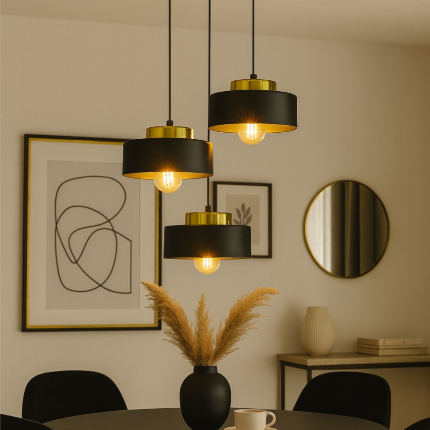Hanglamp aan kabel IGNIA 3xE27/60W/230V zwart