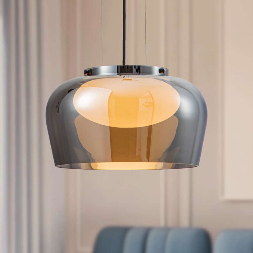 Hanglamp aan kabel INSIEME 1xGX53/10W/230V Ø 38 cm rookzwart