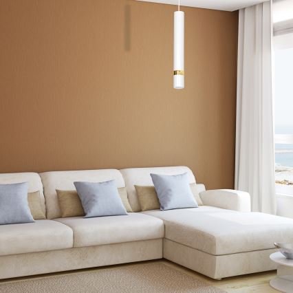 Hanglamp aan kabel JOKER 1xGU10/25W/230V wit/goud