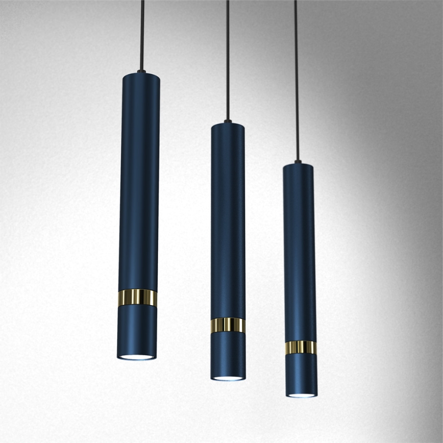 Hanglamp aan kabel JOKER 3xGU10/25W/230V blauw/goud