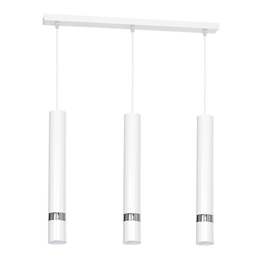 Hanglamp aan kabel JOKER 3xGU10/25W/230V wit/hoogglans chroom