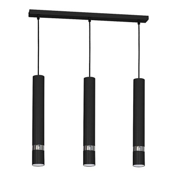 Hanglamp aan kabel JOKER 3xGU10/25W/230V zwart/glanzend chroom