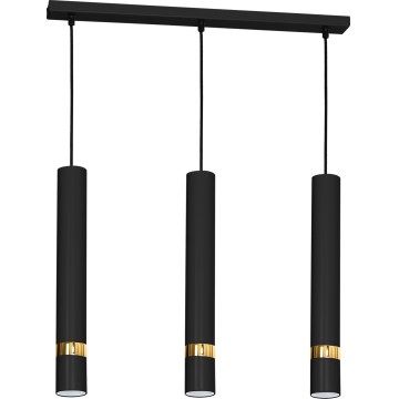 Hanglamp aan kabel JOKER 3xGU10/25W/230V zwart/goud