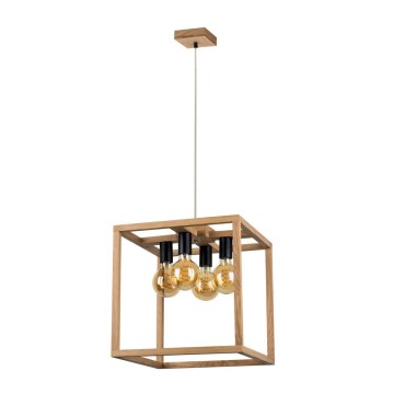 Hanglamp aan kabel KAGO 4xE27/60W/230V eiken