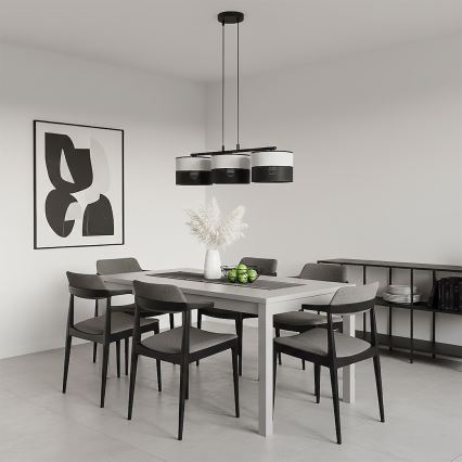 Hanglamp aan kabel KARBON 3xE27/15W/230V zwart/grijs