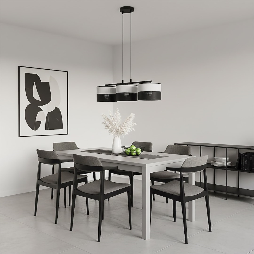 Hanglamp aan kabel KARBON 3xE27/15W/230V zwart/grijs