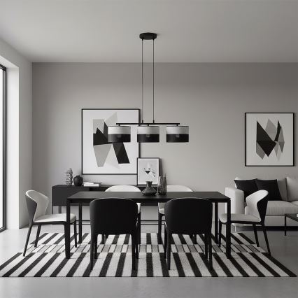 Hanglamp aan kabel KARBON 3xE27/15W/230V zwart/grijs
