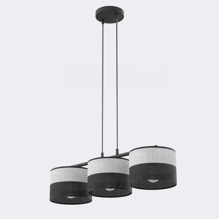 Hanglamp aan kabel KARBON 3xE27/15W/230V zwart/grijs