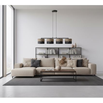Hanglamp aan kabel KARBON 4xE27/15W/230V zwart/bruin