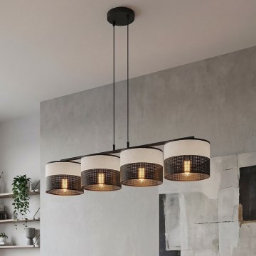Hanglamp aan kabel KARBON 4xE27/15W/230V zwart/grijs