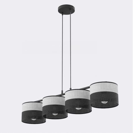 Hanglamp aan kabel KARBON 4xE27/15W/230V zwart/grijs
