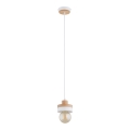 Hanglamp aan kabel LARSO 1xE27/15W/230V wit/beige