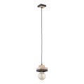 Hanglamp aan kabel LARSO 1xE27/15W/230V zwart/beige