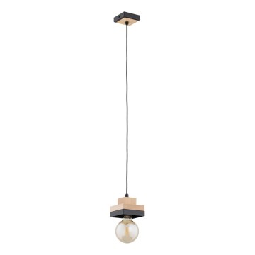 Hanglamp aan kabel LARSO 1xE27/15W/230V zwart/beige