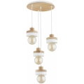 Hanglamp aan kabel LARSO 4xE27/15W/230V wit/beige
