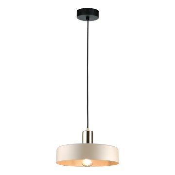 Hanglamp aan kabel LATTE 1xE27/60W/230V beige/zwart/glanzend chroom