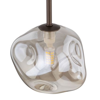 Hanglamp aan kabel LAVA 1xG9/8W/230V brons/rookbeige