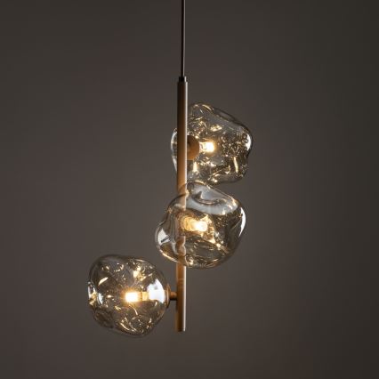 Hanglamp aan kabel LAVA 3xG9/8W/230V beige/rookkleurig beige