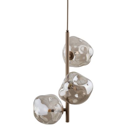 Hanglamp aan kabel LAVA 3xG9/8W/230V beige/rookkleurig beige