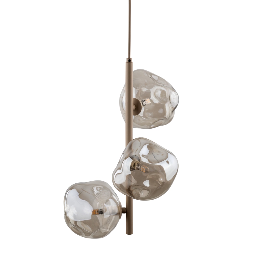 Hanglamp aan kabel LAVA 3xG9/8W/230V beige/rookkleurig beige