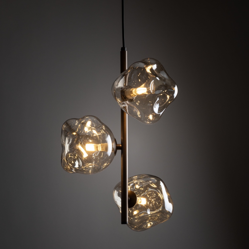 Hanglamp aan kabel LAVA 3xG9/8W/230V brons/gerookt beige