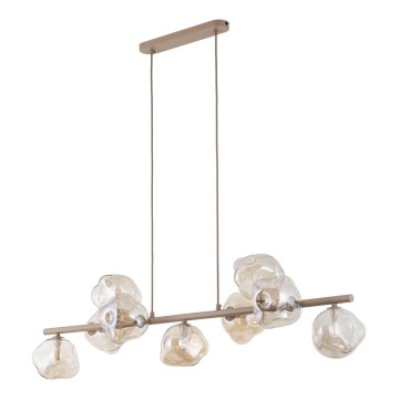 Hanglamp aan kabel LAVA 9xG9/8W/230V beige/rookbeige