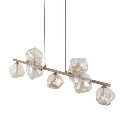 Hanglamp aan kabel LAVA 9xG9/8W/230V beige/rookbeige