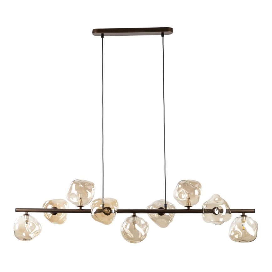 Hanglamp aan kabel LAVA 9xG9/8W/230V brons/rookbeige