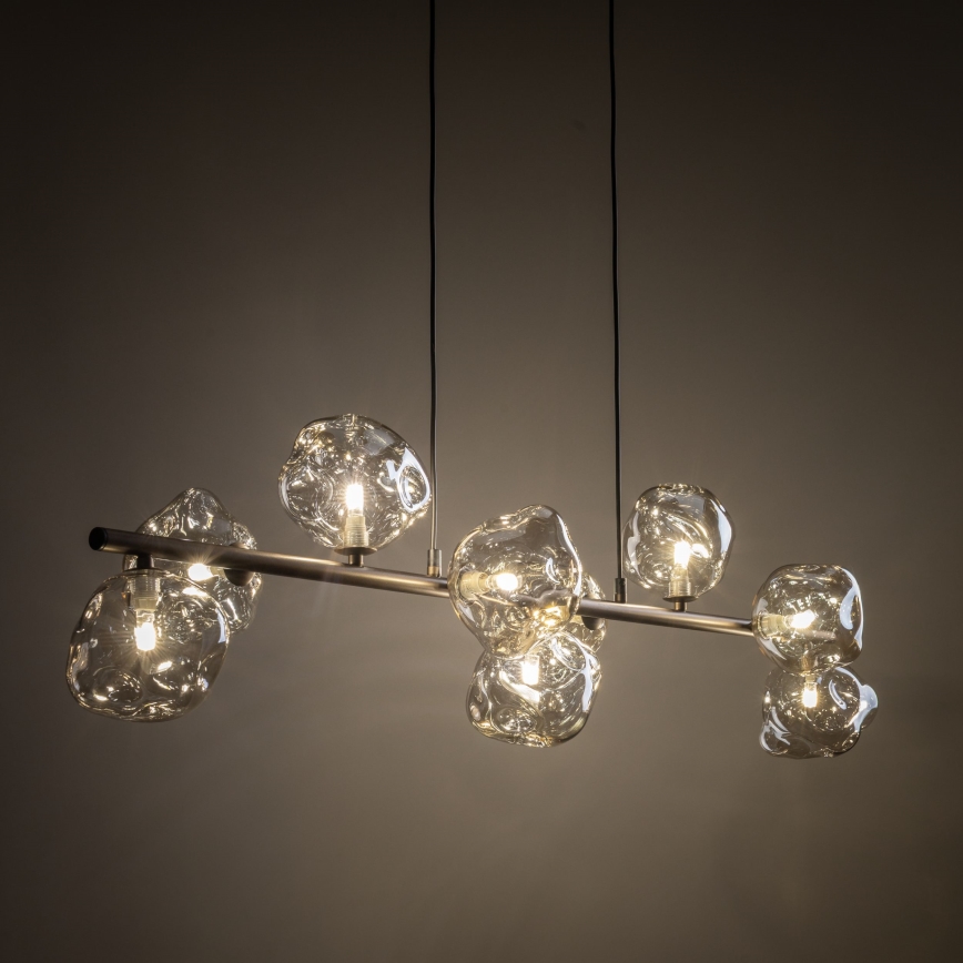Hanglamp aan kabel LAVA 9xG9/8W/230V brons/rookbeige