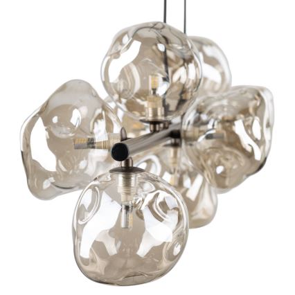 Hanglamp aan kabel LAVA 9xG9/8W/230V brons/rookbeige