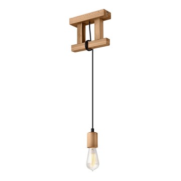 Hanglamp aan kabel LEON 1xE27/60W/230V beukenhout