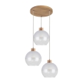 Hanglamp aan kabel LINEA 3xE27/60W/230V eiken