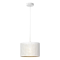 Hanglamp aan kabel LOFT SHADE 1xE27/60W/230V Ø 25 cm wit/goud