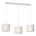 Hanglamp aan kabel LOFT SHADE 3xE27/60W/230V wit/goud