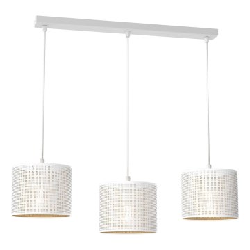 Hanglamp aan kabel LOFT SHADE 3xE27/60W/230V wit/goud