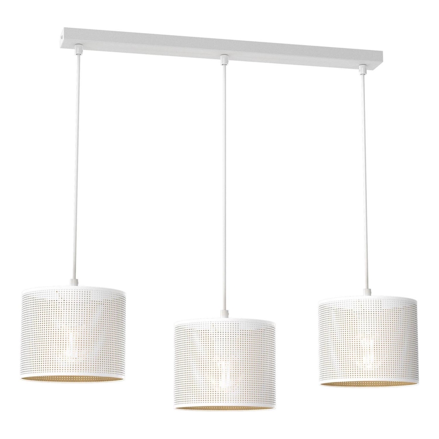 Hanglamp aan kabel LOFT SHADE 3xE27/60W/230V wit/goud
