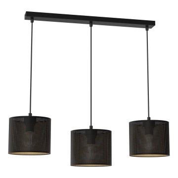 Hanglamp aan kabel LOFT SHADE 3xE27/60W/230V zwart/goud