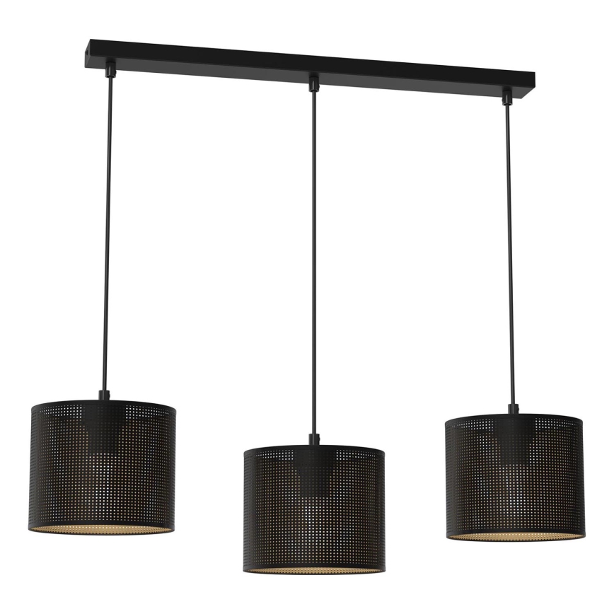 Hanglamp aan kabel LOFT SHADE 3xE27/60W/230V zwart/goud
