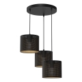 Hanglamp aan kabel LOFT SHADE 3xE27/60W/230V zwart/goud