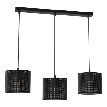 Hanglamp aan kabel LOFT SHADE 3xE27/60W/230V zwart