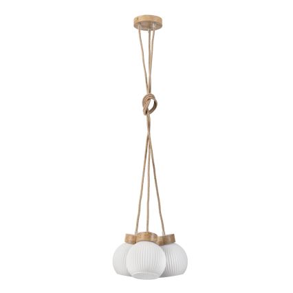 Hanglamp aan kabel LOOMIS 3xE27/15W/230V 130 cm beige/eiken