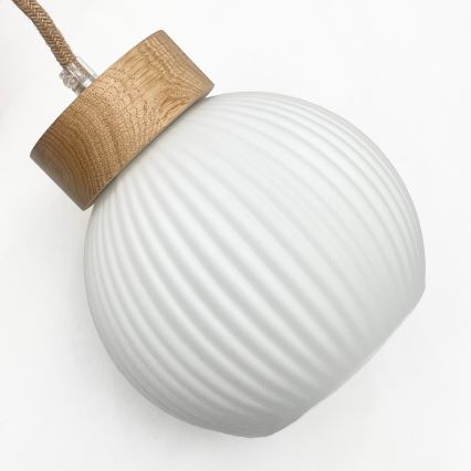 Hanglamp aan kabel LOOMIS 3xE27/15W/230V 130 cm beige/eiken