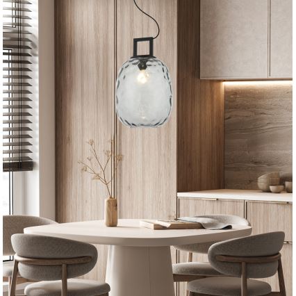 Hanglamp aan kabel LUCY 1xE27/40W/230V rookzwart