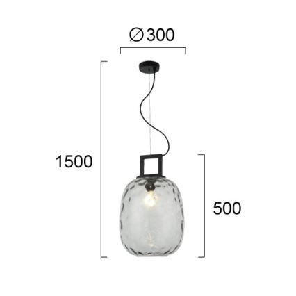 Hanglamp aan kabel LUCY 1xE27/40W/230V rookzwart