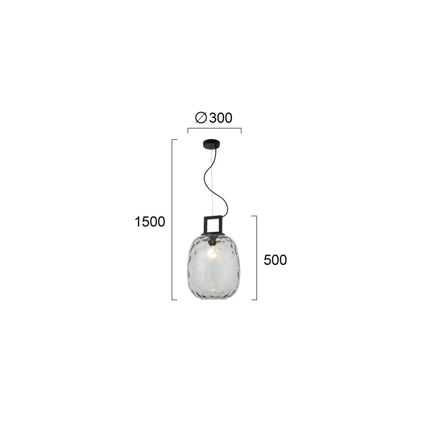 Hanglamp aan kabel LUCY 1xE27/40W/230V rookzwart